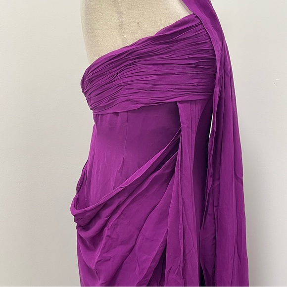 Marchesa Notte Silk Evening Gown, Purple, 6 - Picture 11 of 15